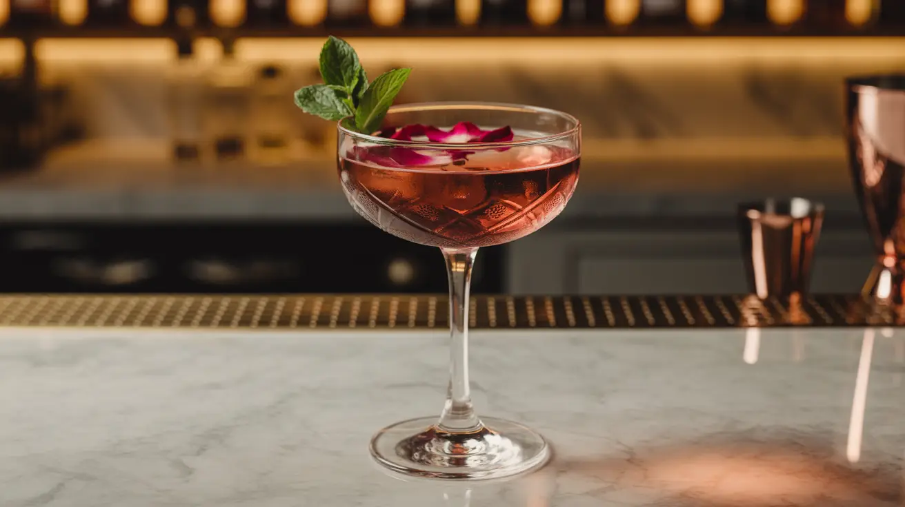Artfully crafted signature cocktail with fresh garnishes at Carnys bar Encino