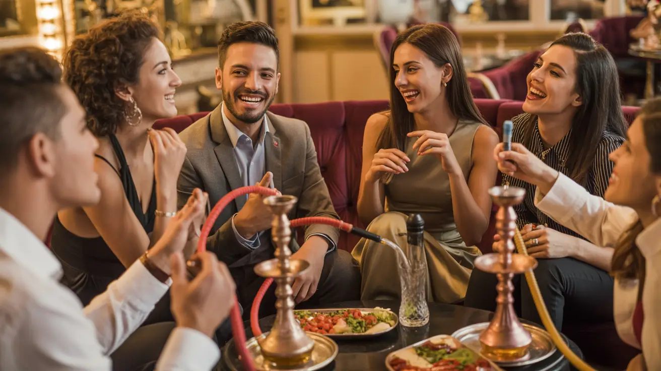 Guests enjoying Mediterranean cuisine and hookah at Carnys Encino - couples dining, live music atmosphere, craft cocktails, and warm hospitality on Ventura Boulevard