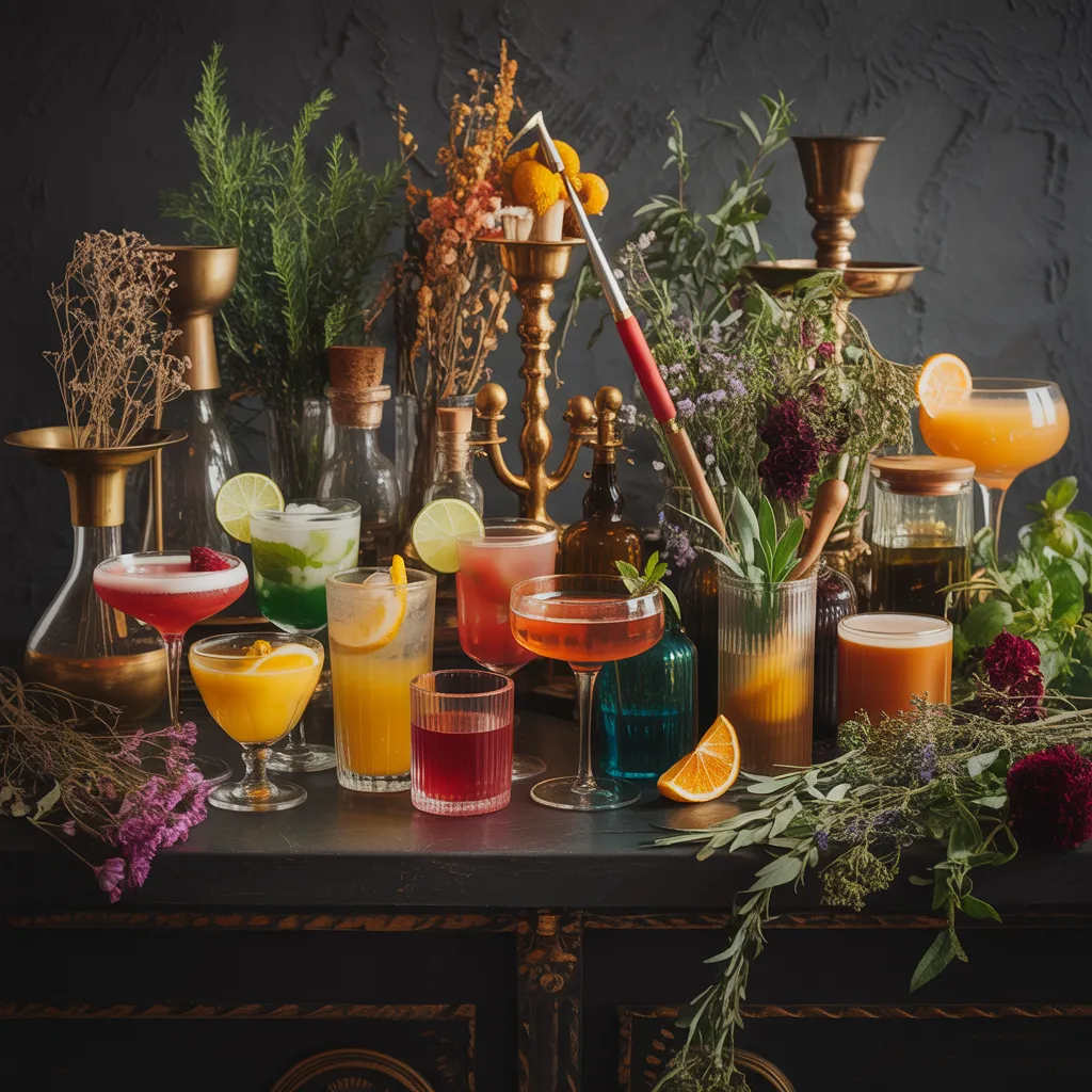 Carnys Botanical Bar with colorful mood-enhancing drinks and ambient lighting