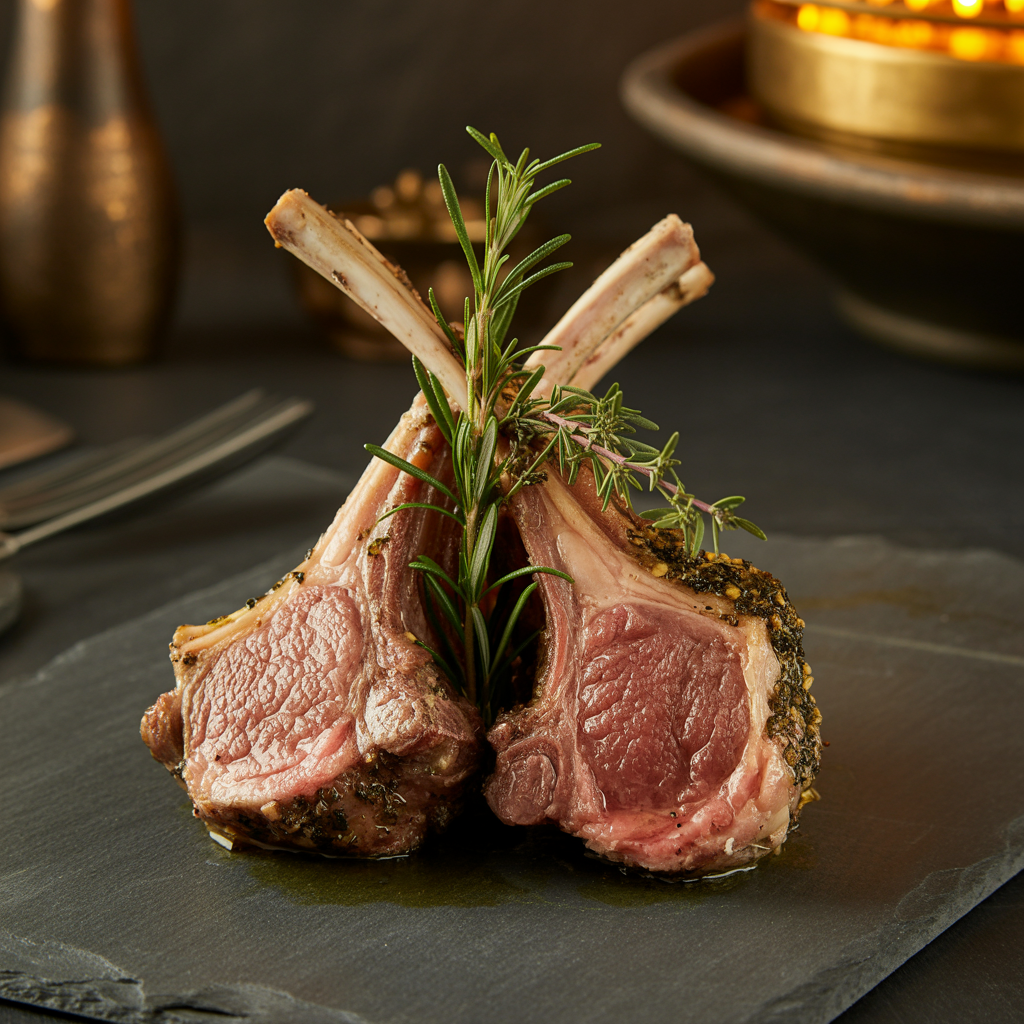 Lamb Chops - Herb-crusted, grilled to order