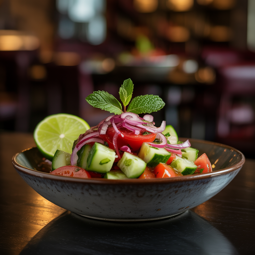 Shirazi Salad - Cucumber, tomato, onion, lime, mint